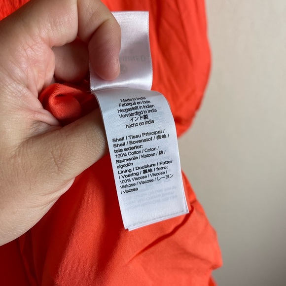 J. Crew V Neck Midi Dress in Cotton Poplin Orange Size XS - Picture 5 of 9